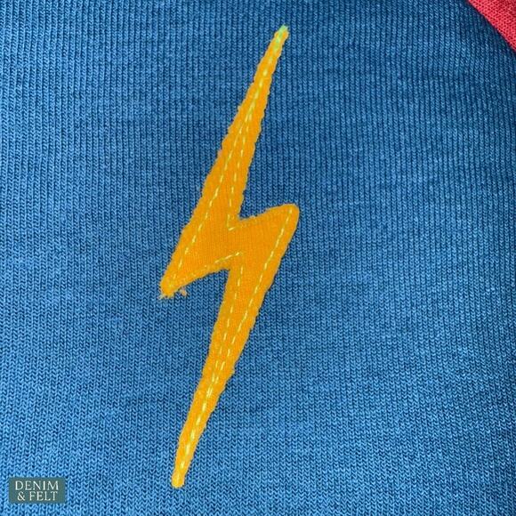 Aviator Nation Navy Red Lightning Bolt Zip Hoodie Retro Streetwear Cool Vibes - Picture 6 of 12